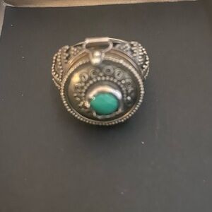 Poison Sterling  Silver and Turquoise Ring Size 7